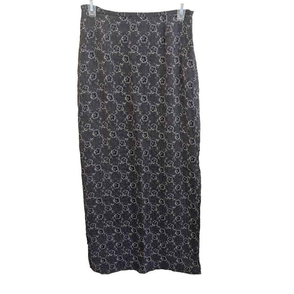 Esprit De Corp Maxi Skirt Flower Side Slit Lined Size 7/8